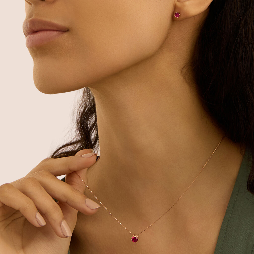 Orecchini Lobo Punto Luce Silver Rainbow Argento Rosa Cubic Zirconia