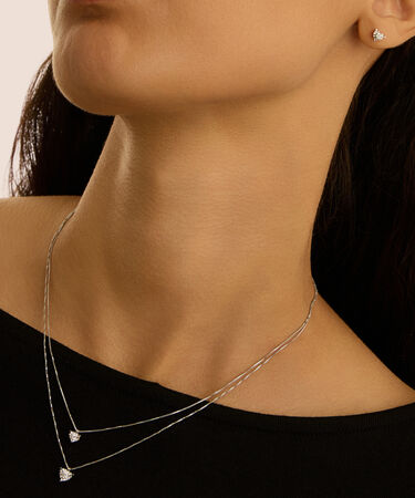 Collana Punto Luce Diamotion Oro Bianco Diamante