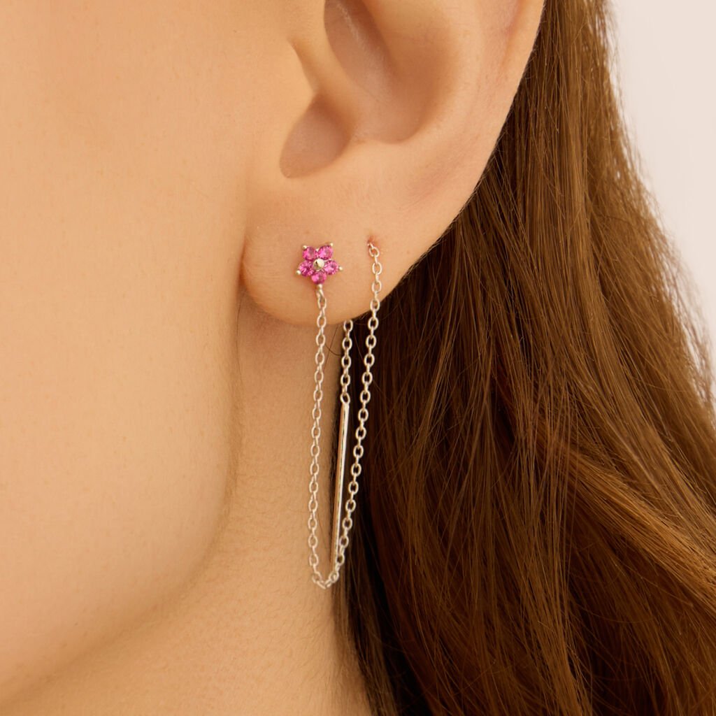 Mono Orecchino Pendente Silver Moments Argento Rodiato Cubic Zirconia