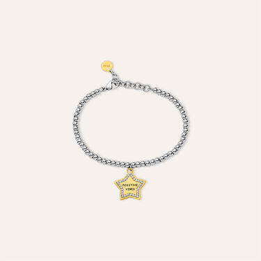 Bracciale Sunrise Acciaio Bicolore Giallo / Bianco Cristallo