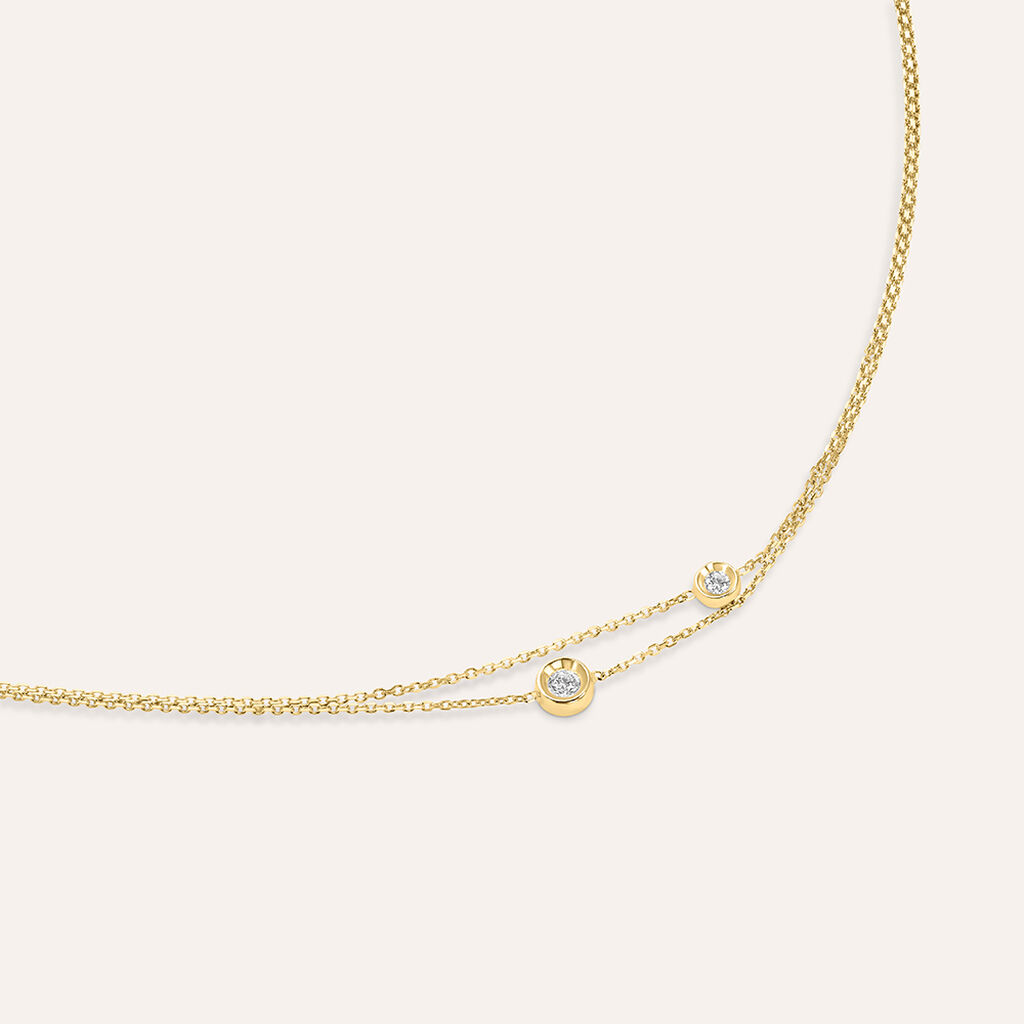 Bracciale Doppio Punto Luce Claire Oro Giallo Cubic Zirconia