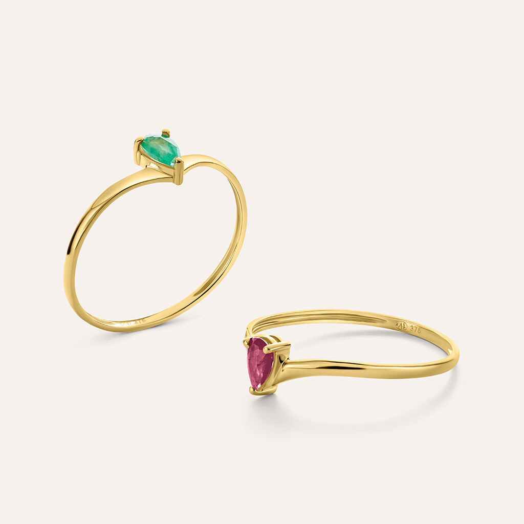Anello Solitario Charlotte Oro Giallo Smeraldo - Anelli con Pietre Donna | Stroili