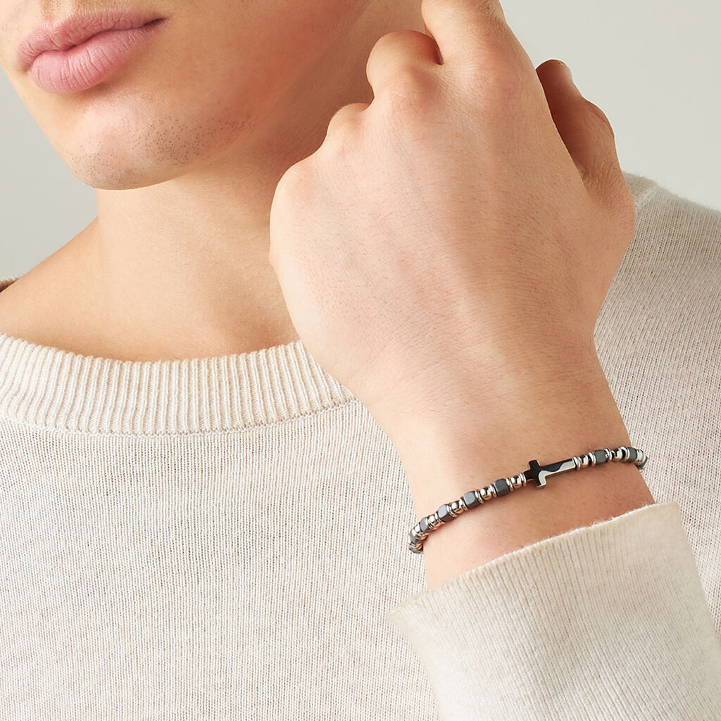 Bracciale Man Code Acciaio Ematite - Bracciali Uomo | Stroili