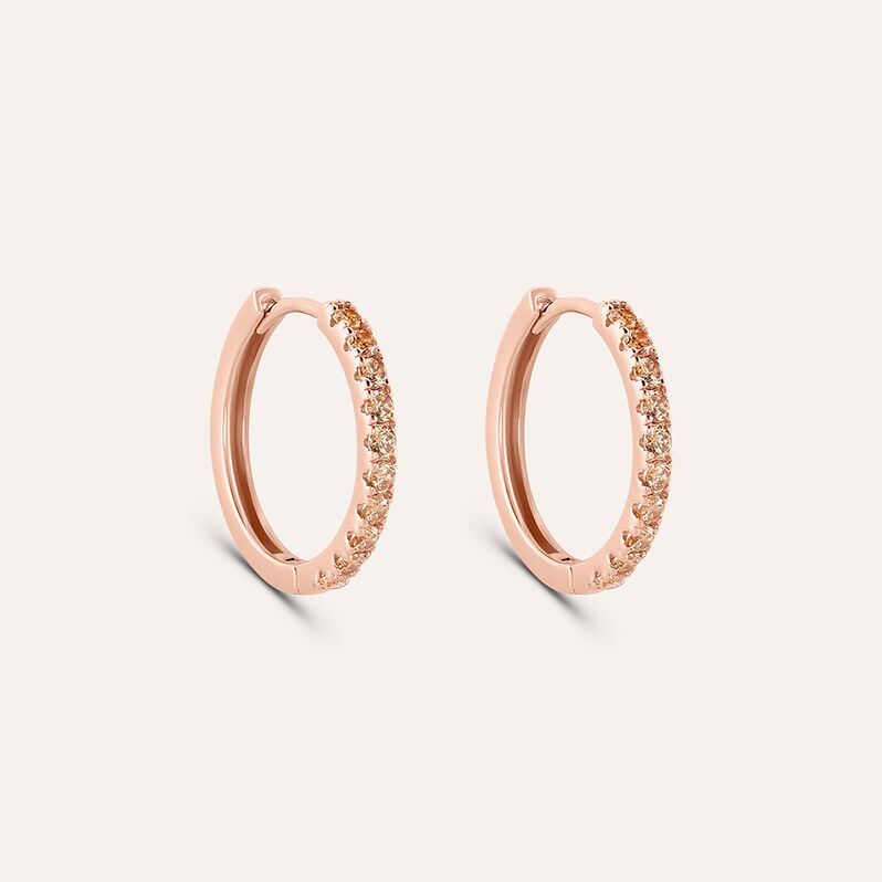 Orecchini A Cerchio Silver Rainbow Argento Rosa Cubic Zirconia - Orecchini a Cerchio Donna | Stroili
