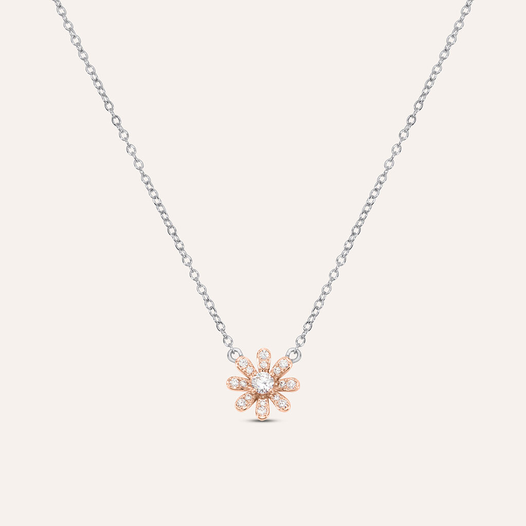Collana Silver Moments Argento Bicolore Bianco / Rosa Cubic Zirconia - Collane Donna | Stroili