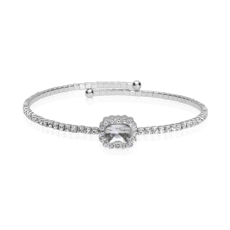 Bangle in metallo e strass con gemma silver - Bracciali Donna | Stroili