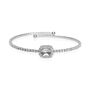 Bangle in metallo e strass con gemma silver