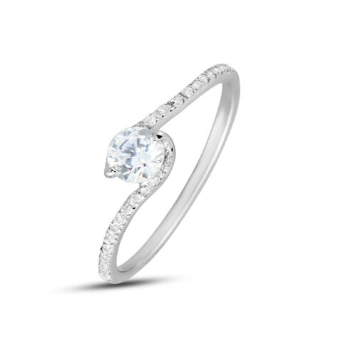 Anello Solitario Claire Oro Bianco Cubic Zirconia - Anelli con Pietre Donna | Stroili