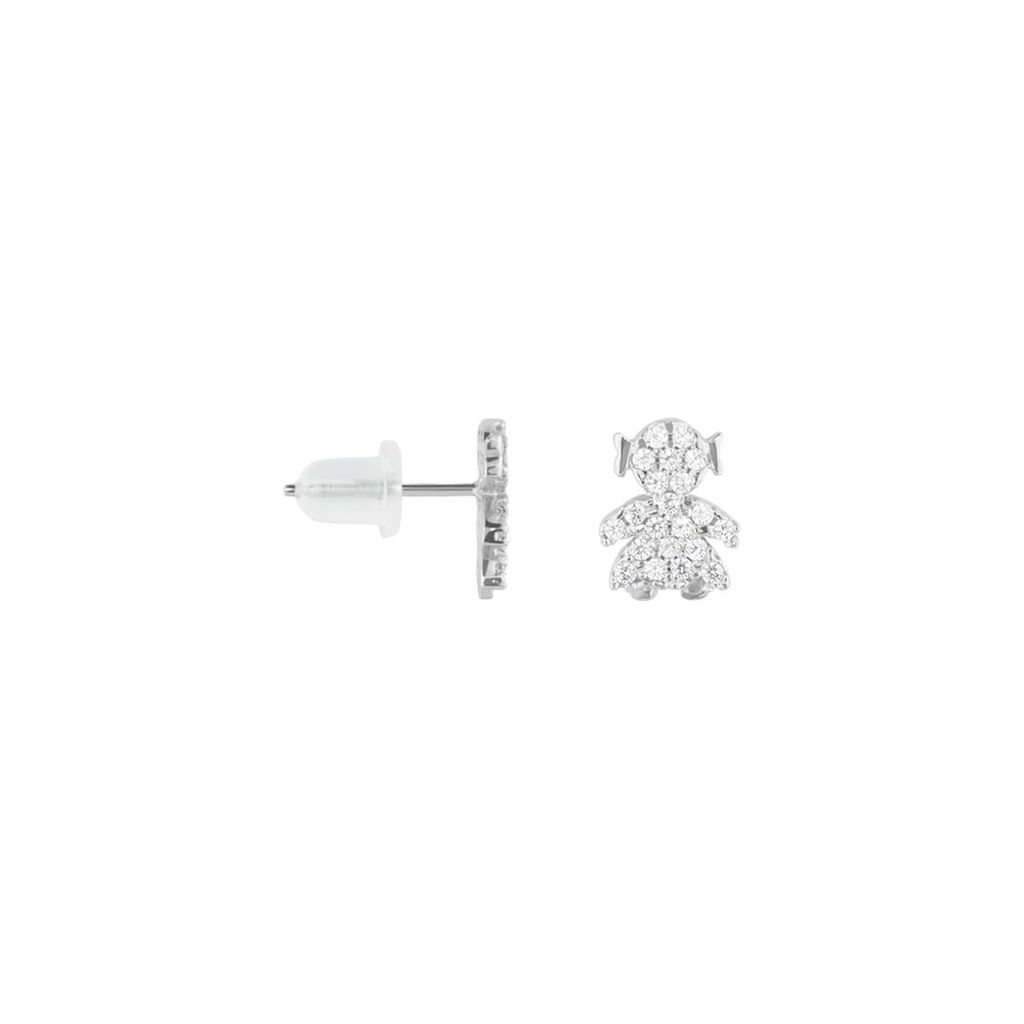 Orecchini Lobo Claire Oro Bianco Cubic Zirconia - Orecchini a Lobo Donna | Stroili