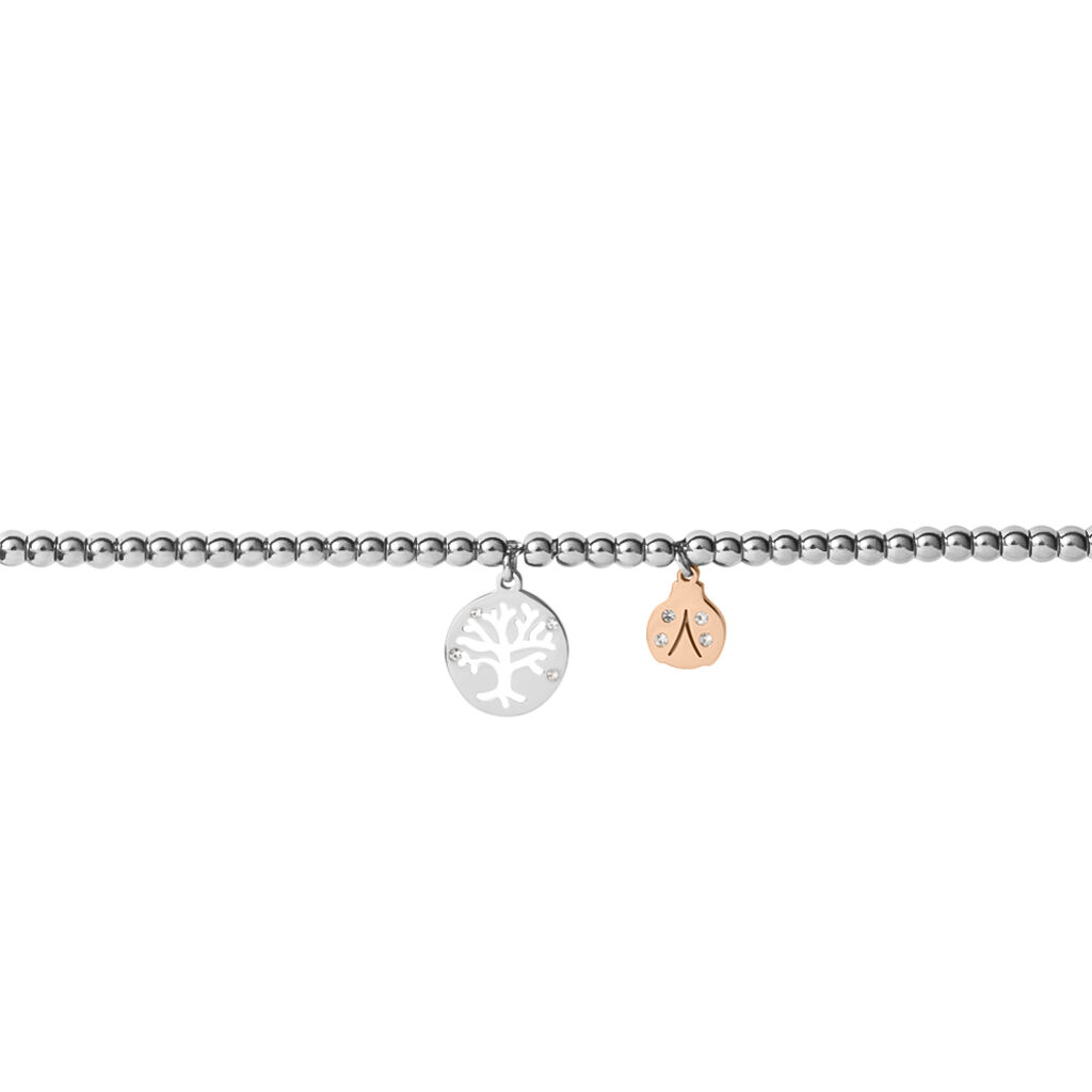 Bracciale Lady Chic Acciaio Bicolore Bianco / Rosa Cristallo - Bracciali Donna | Stroili