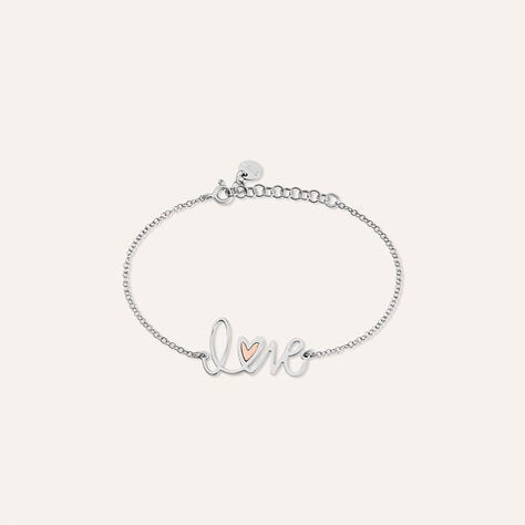 Bracciale Silver Collection Argento Bicolore Bianco / Rosa - Bracciali Love Donna | Stroili