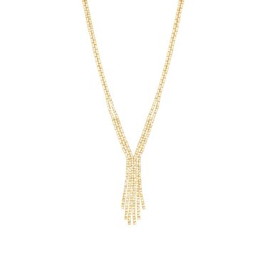 Collana in metallo dorato con multifili con strass