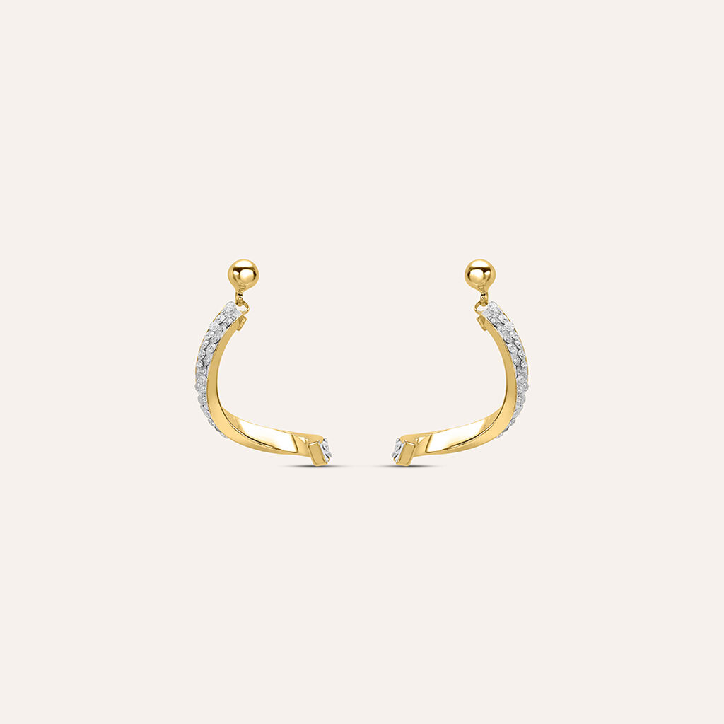 Orecchini Pendenti Crystal Gold Oro Giallo Cristallo