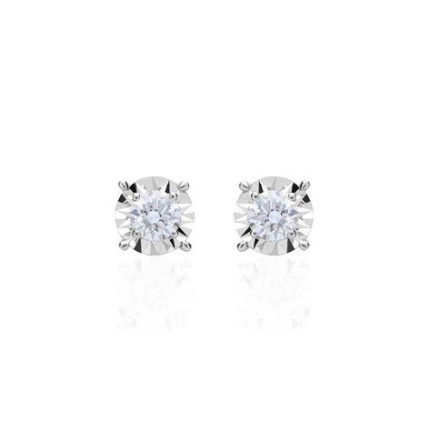 Orecchini Lobo Punto Luce Diamotion Oro Bianco Diamante - Orecchini a Lobo Donna | Stroili