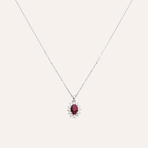 Collana Charlotte Oro Bianco Rubino Diamante - Collane Donna | Stroili