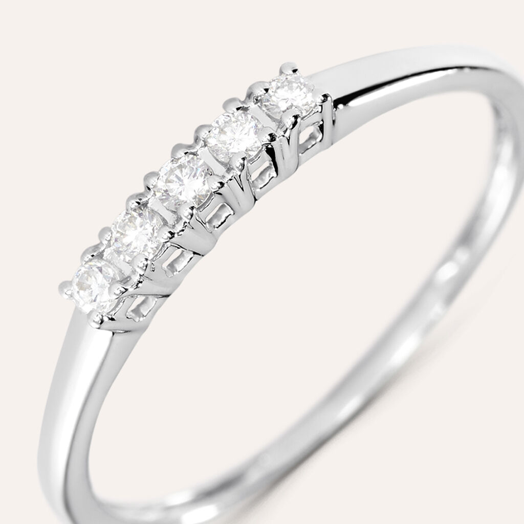 Anello Riviere Grace Oro Bianco Diamante