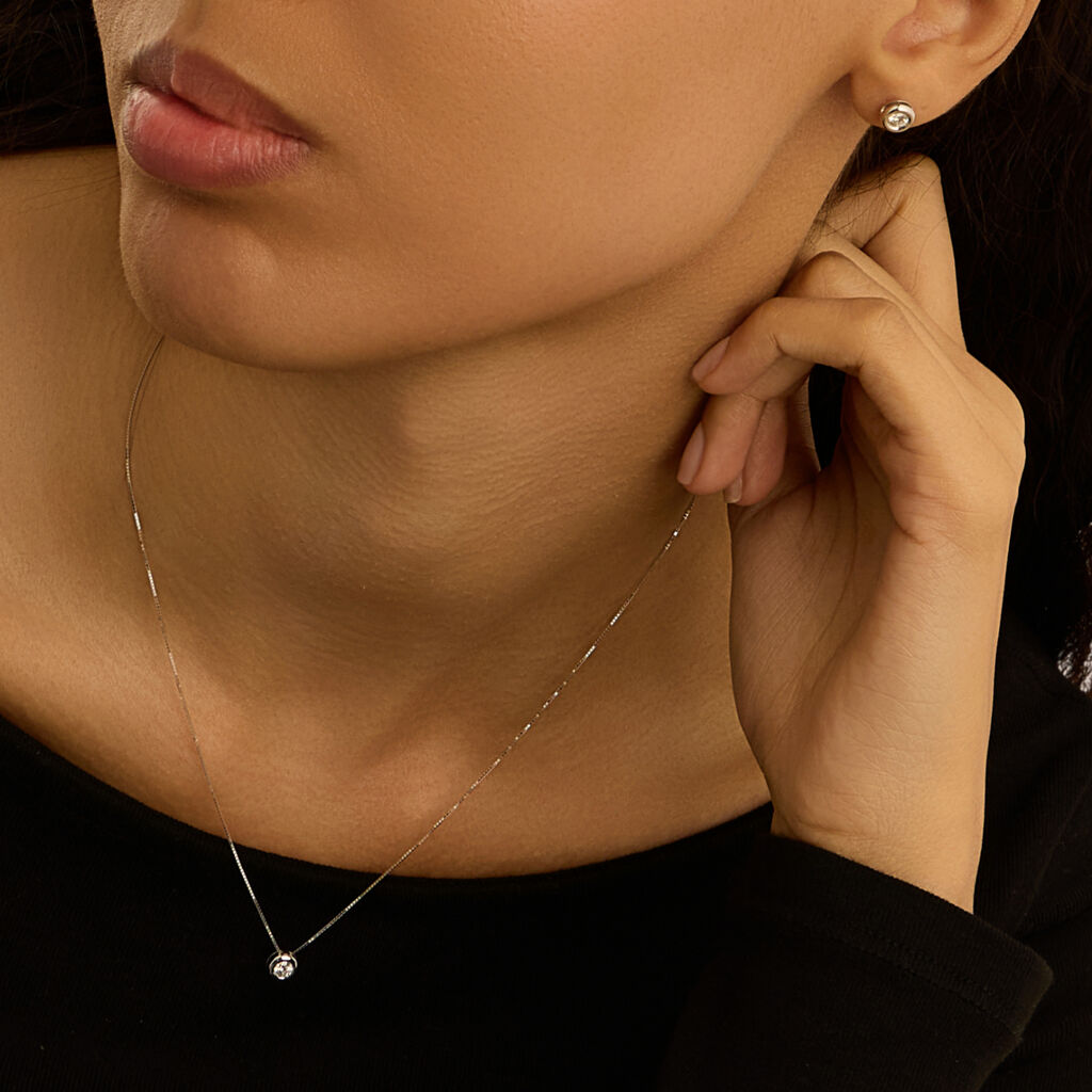 Collana Punto Luce Firmamenti Oro Bianco Diamante