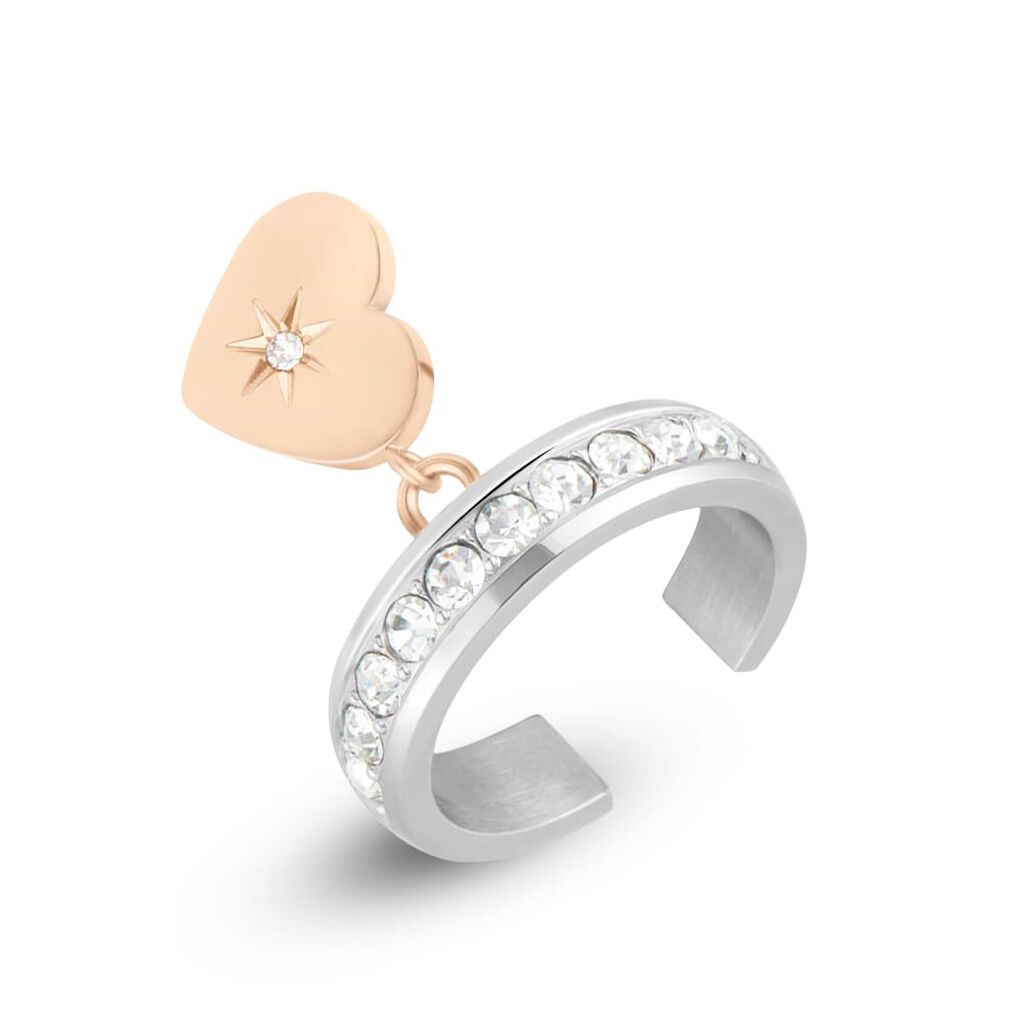 Anello Fantasia Lady Chic Acciaio Bicolore Bianco / Rosa Cristallo product