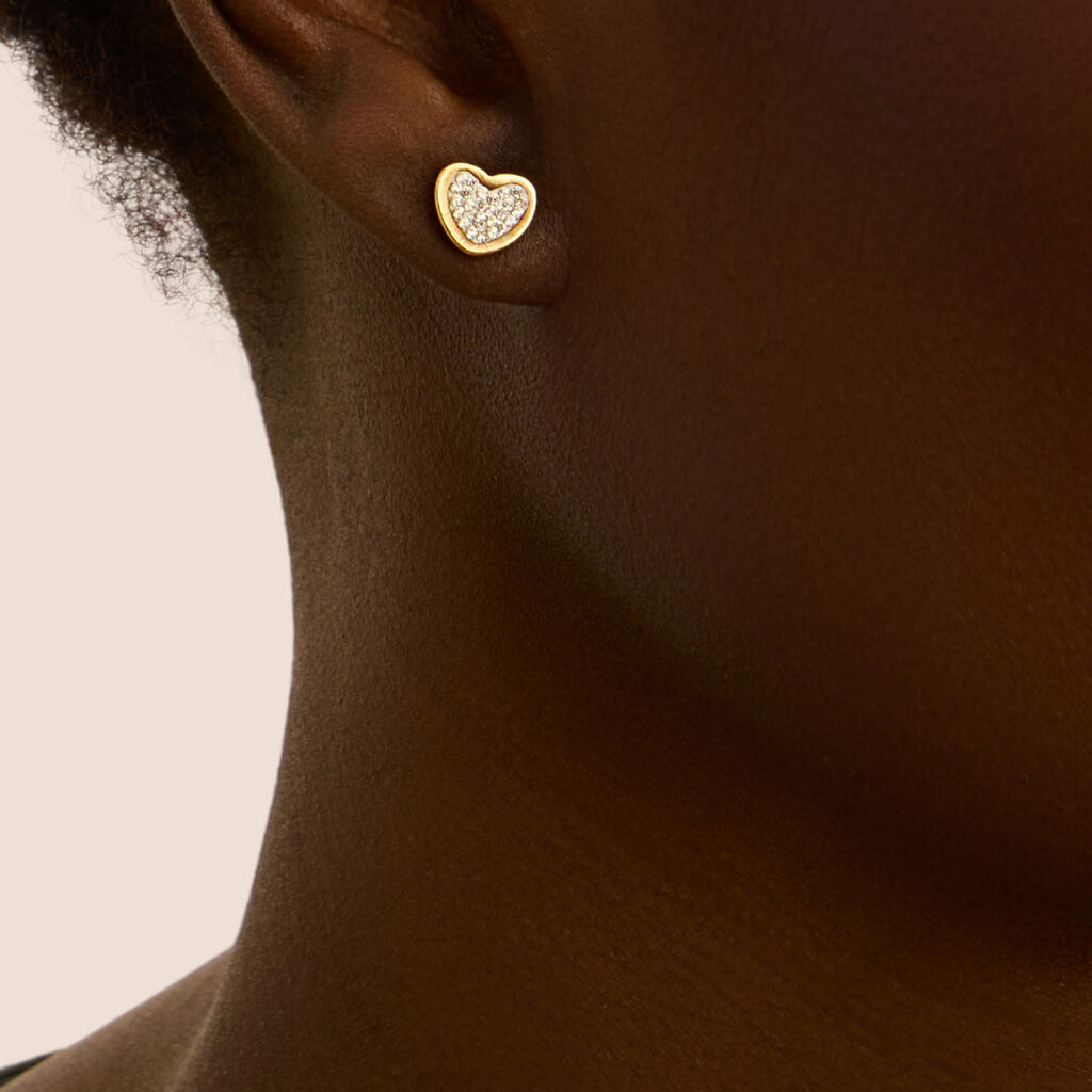 Orecchini Lobo Crystal Gold Oro Giallo Cristallo - Orecchini a Lobo Donna | Stroili