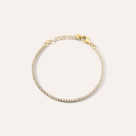 Bracciale Tennis Romantic Shine Metallo Dorato Cristallo - Bracciali Tennis Donna | Stroili