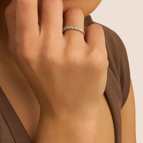 Anello Riviere Amélie Oro Bianco Topazio Cubic Zirconia - Anelli Riviere Donna | Stroili