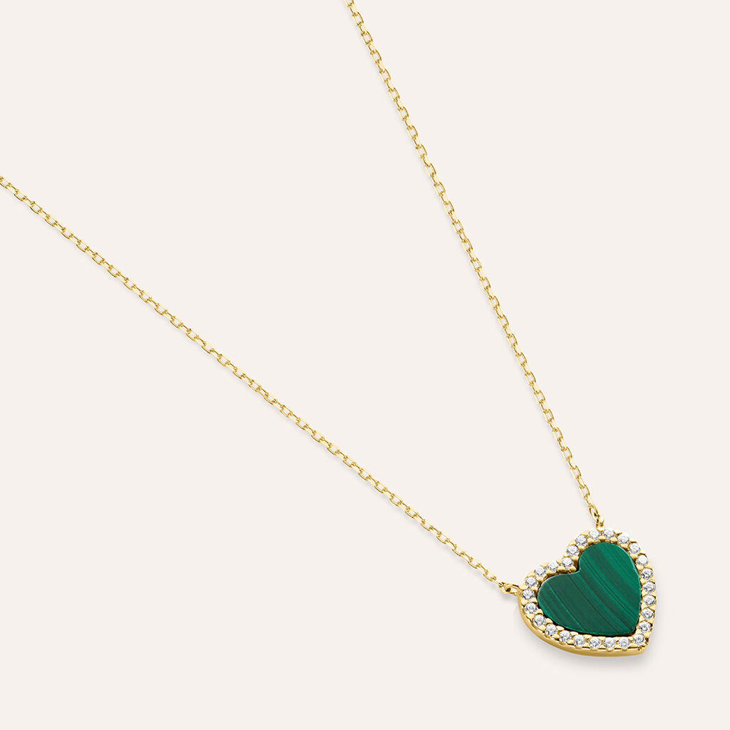 Collana Beverly Oro Giallo Malachite Cubic Zirconia - Collane Donna | Stroili
