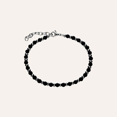 Bracciale Acciaio Onice 19+3cm