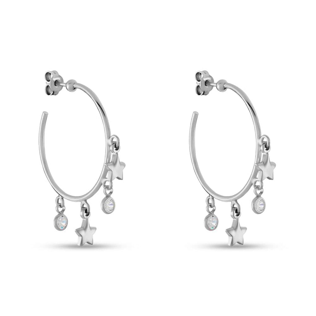 Orecchini A Cerchio Silver Collection Argento Rodiato Cubic Zirconia - Orecchini a Cerchio Donna | Stroili