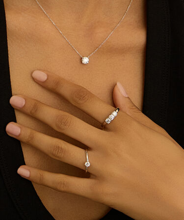 Anello Solitario Valentino Diamade Oro Bianco Diamante Lab-Grown