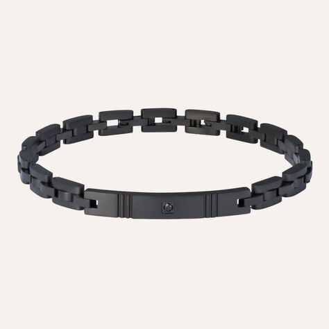 Bracciale Man Code Acciaio Nero Cristallo - Bracciali Uomo | Stroili