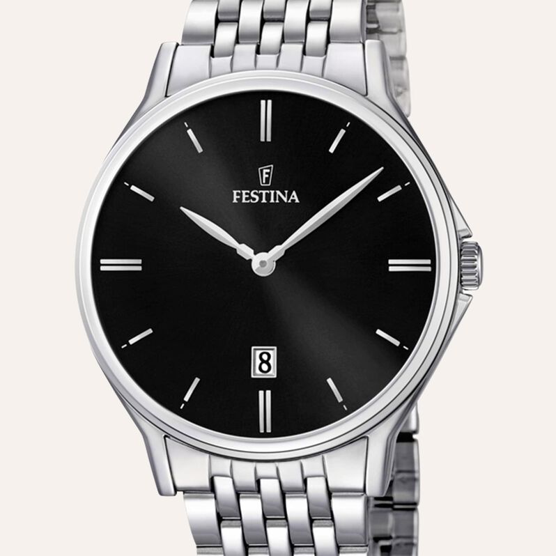 Orologio Al Quarzo Festina Acero Classico F16744/4 - Orologi con Datario Uomo | Stroili