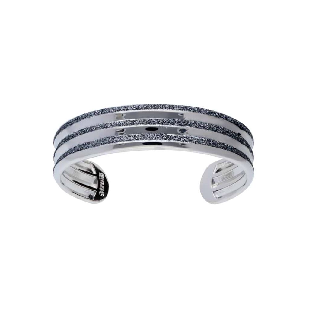 Bracciale bangle in ottone rodiato e glitter antracite - Bracciali Donna | Stroili
