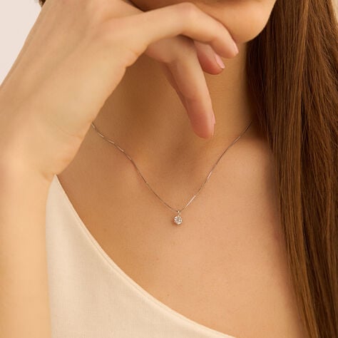 Collana Punto Luce Claire Oro Bianco Cubic Zirconia - Collane Punto Luce Donna | Stroili