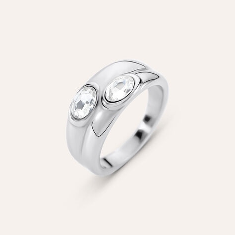 Anello Fascia Moonlight Acciaio Cristallo - Anelli con Pietre Donna | Stroili