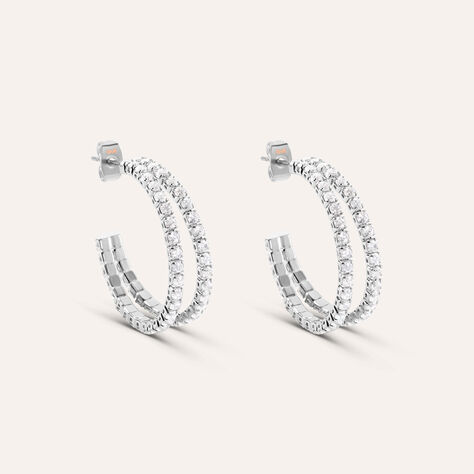 Orecchini A Cerchio Romantic Shine Metallo Cristallo - Orecchini a Cerchio Donna | Stroili