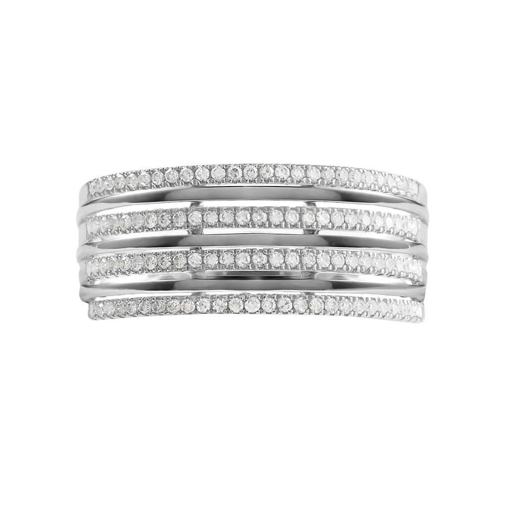 Anello Fascia Sophia Oro Bianco Diamante - Anelli a Fascia Larga Donna | Stroili