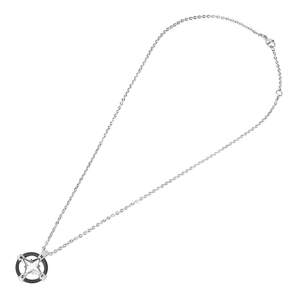 Collana Man Code Acciaio Bicolore Bianco / Nero