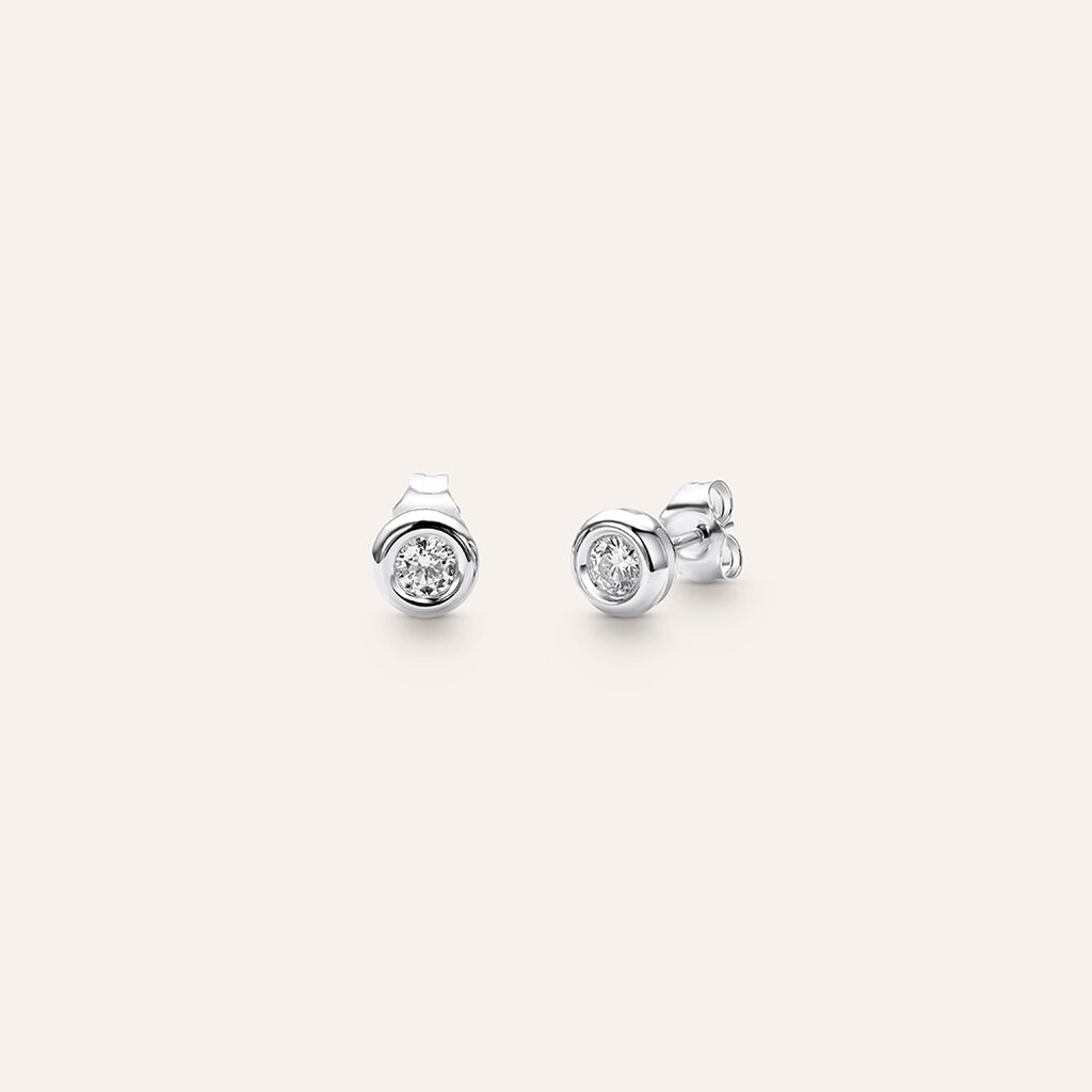 Orecchini Lobo Punto Luce Firmamenti Oro Bianco Diamante - Orecchini a Lobo Donna | Stroili