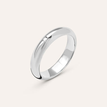 Fede Classica Leggera 4 mm Oro Bianco Diamante