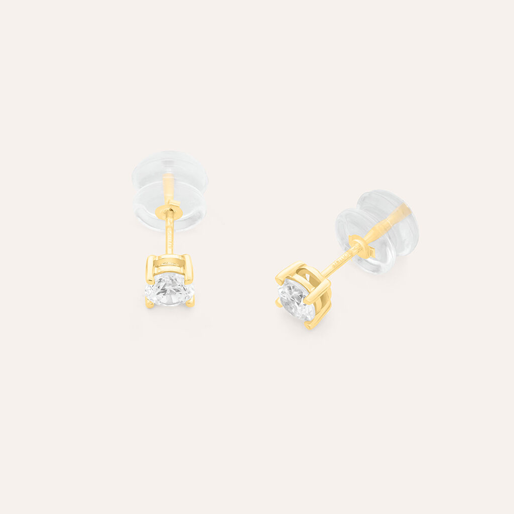 Orecchini Lobo Punto Luce Claire Oro Giallo Cubic Zirconia