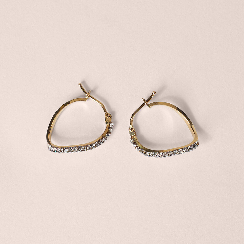 Orecchini A Cerchio Crystal Gold Oro Giallo Cristallo