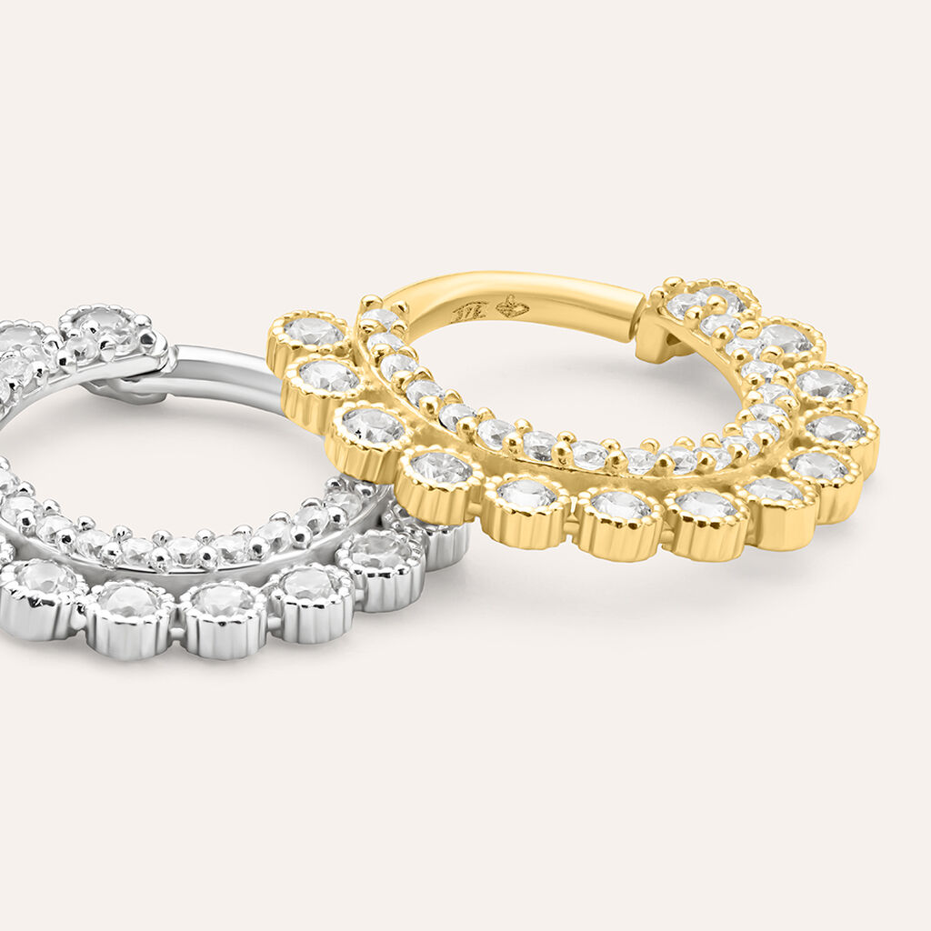 Piercing Orecchio Daith Bon Ton Oro Bianco Cubic Zirconia