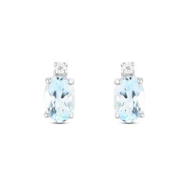 Orecchini Lobo Punto Luce Acquamarina Oro Bianco Acquamarina Diamante