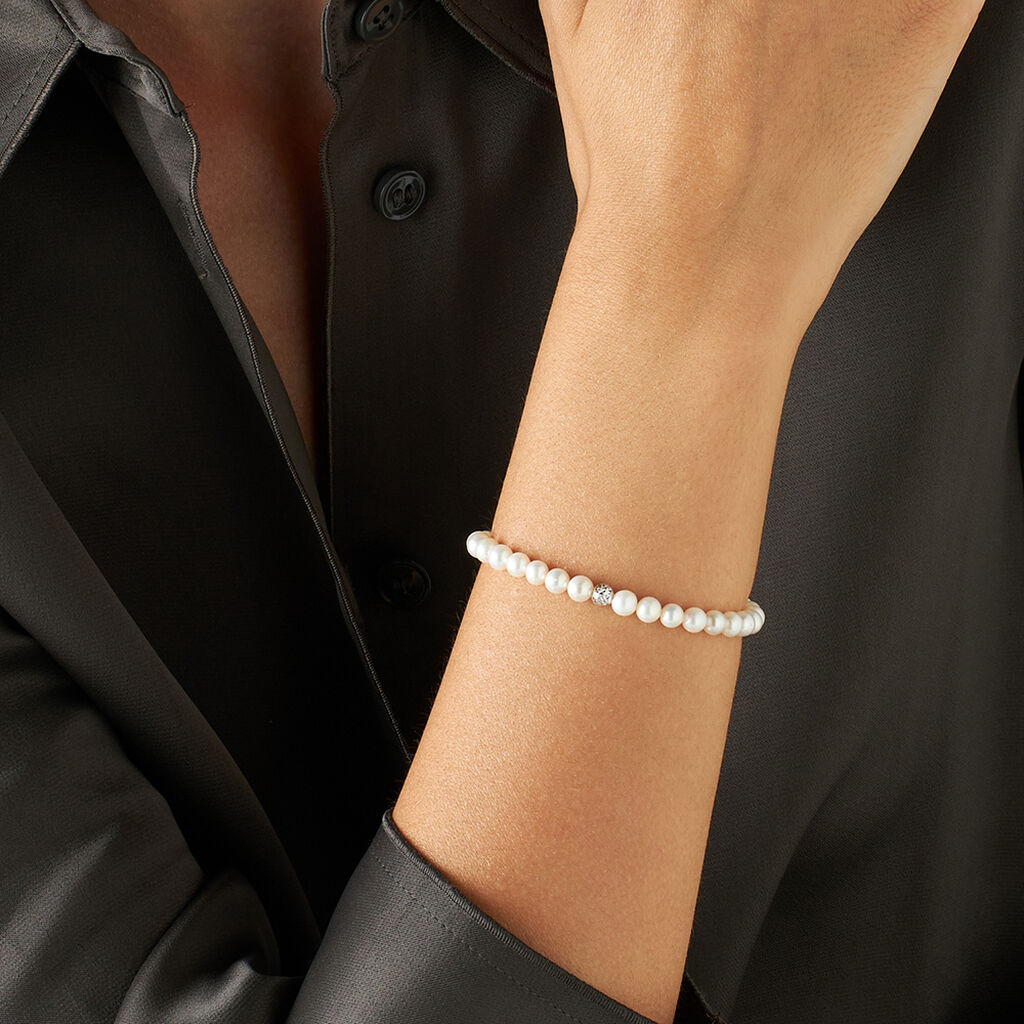 Bracciale Gabrielle Oro Bianco Perla D'Acqua Dolce - Bracciali Donna | Stroili