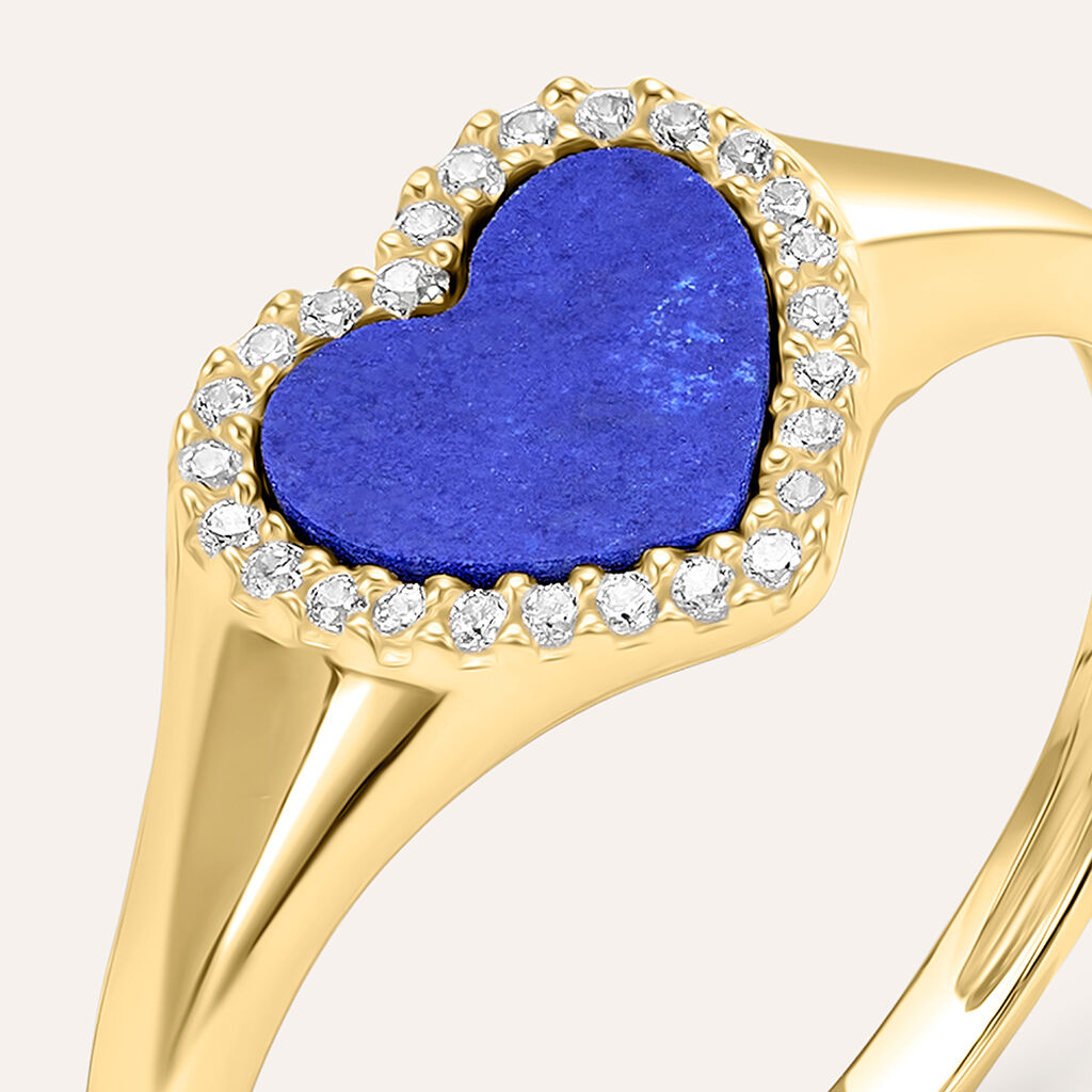 Anello Chevalier Beverly Oro Giallo Lapislazzuli Cubic Zirconia