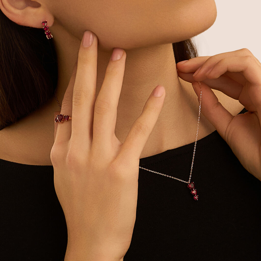 Orecchini A Cerchio Silver Rainbow Argento Rosa Cubic Zirconia