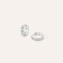 Orecchini A Cerchio Toujours Oro Bianco Cubic Zirconia