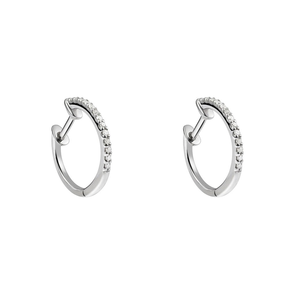 Orecchini A Cerchio Sophia Oro Bianco Diamante