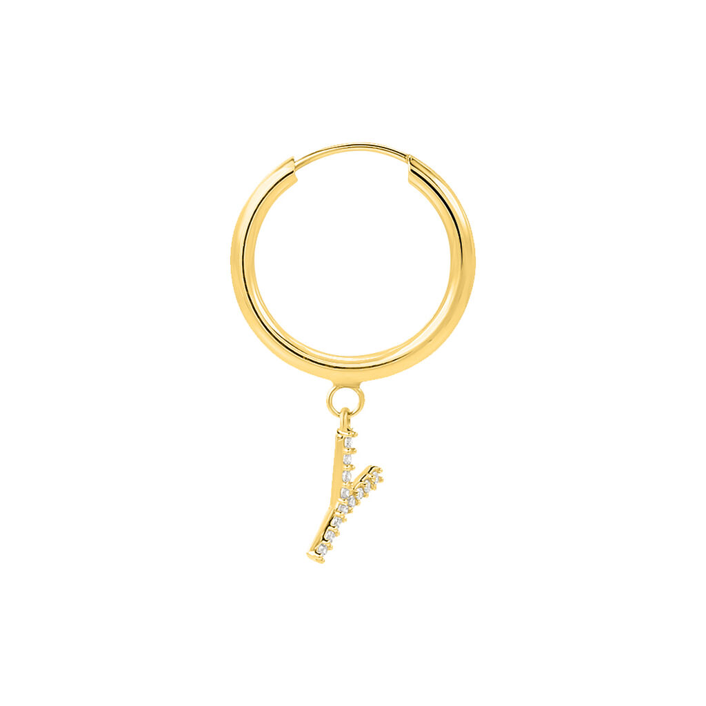 Mono Orecchino A Cerchio Toujours Oro Giallo Cubic Zirconia - Mono Orecchino Donna | Stroili