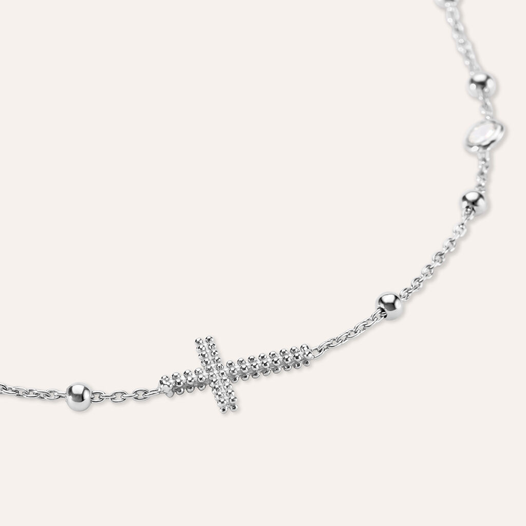 Bracciale Rosario Silver Collection Argento Rodiato Cubic Zirconia